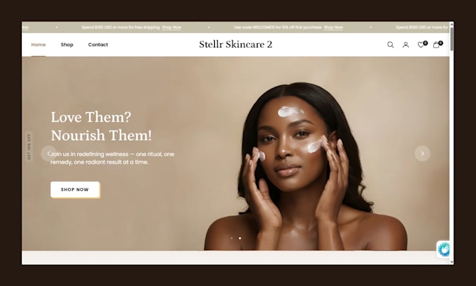 beauty website skincare website skincare shopify store spa, hair extension store