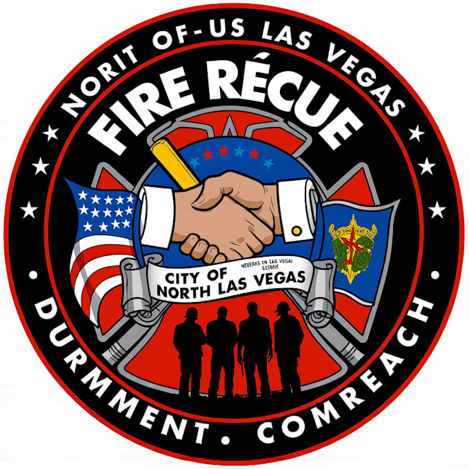 custom firefighter logo fire department and fire rescue design