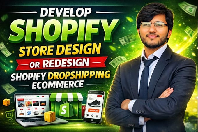 develop shopify store design or redisign shopify dropshipping  ecommerce website
