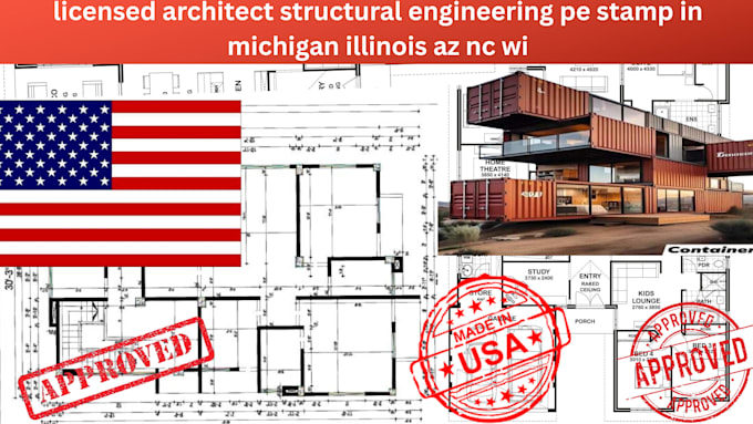 Licensed architect structural engineering pe stamp in michigan illinois ...