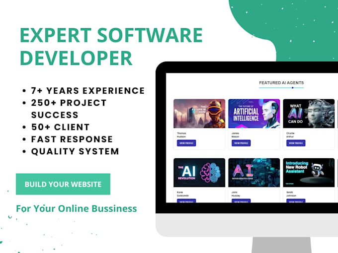 build ai software website, software developer, ai software integration, CRM, erp