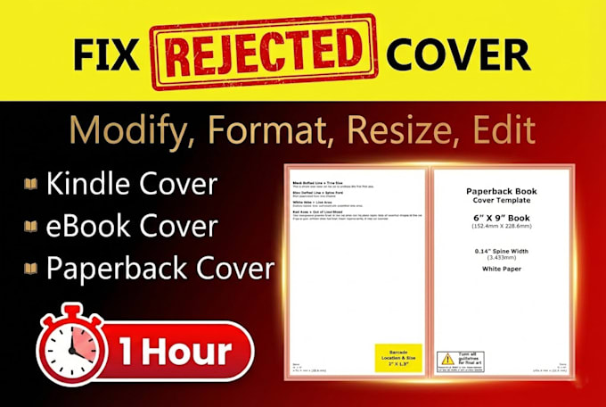 fix resize amazon kdp, modify, edit, format book cover, fix ebook cover 24 h