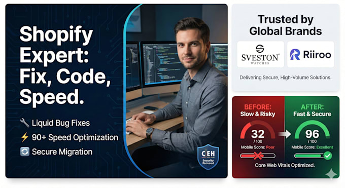 fix shopify bugs, customize liquid code, and speed optimize