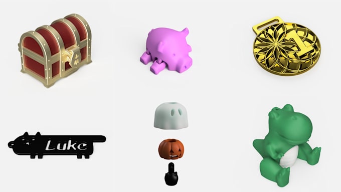 create cute 3d printable models for toys or accessories