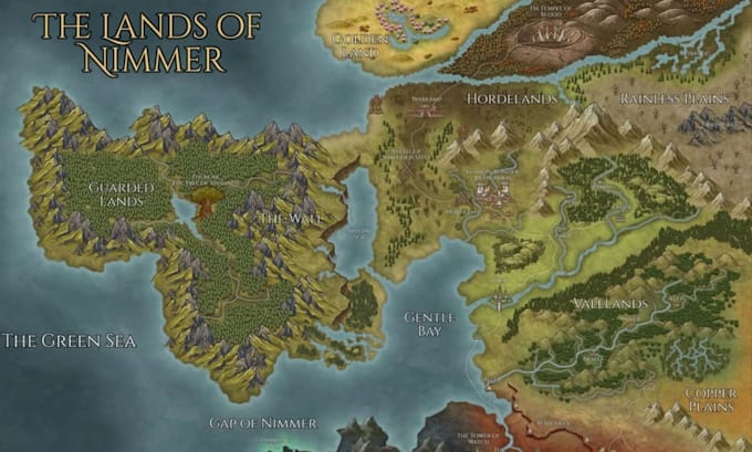 do fantasy world map illustration rpg dnd novels city vector board game book map