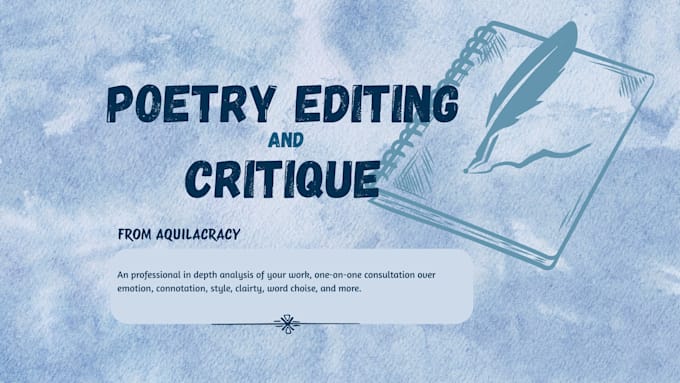 edit and critique your poetry