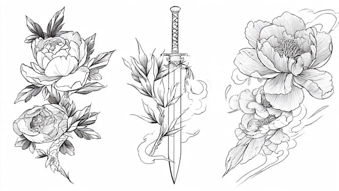 make a tattoo design with clear lineart