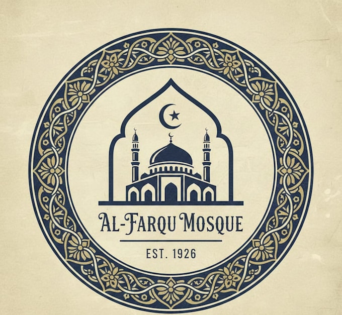 design a vintage mosque logo with elegant islamic style