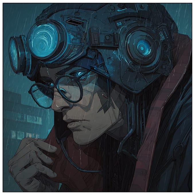 design stunning sci fi, cyberpunk character