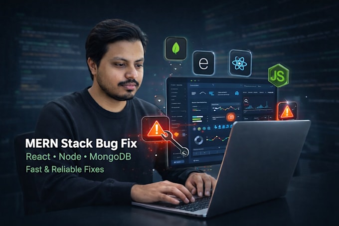 fix bugs and errors in your mern stack react node mongodb app