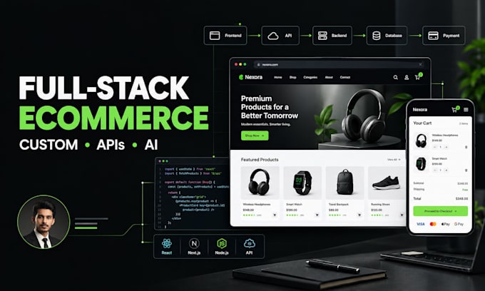 build an ecommerce website with custom features