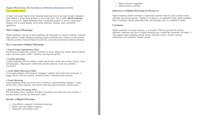 write clear plagiarism free educational and informative content