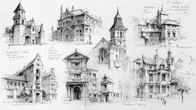 do hand drawn architectural sketches