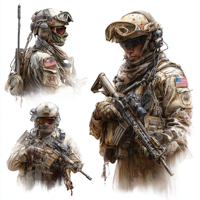 draw military themed illustrations