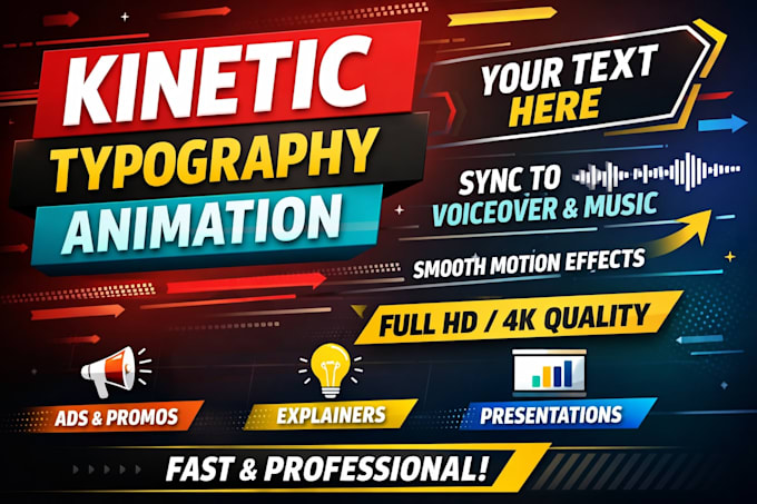 create kinectic typography animation motion graphics text animation video