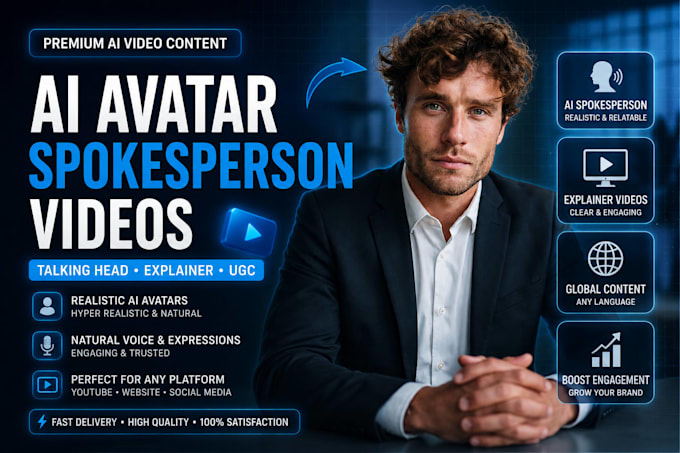 create ai avatar, spokesperson, talking head, explainer video