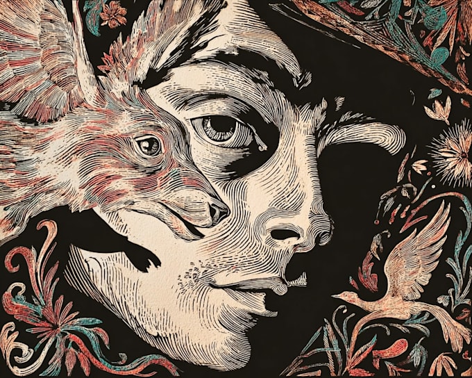 create awesome linocut illustration for your brand