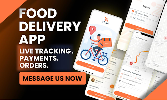 design and develop a custom food delivery apps with react, admin system included