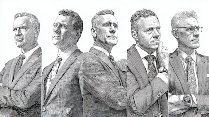 draw a wsj style hedcut portrait