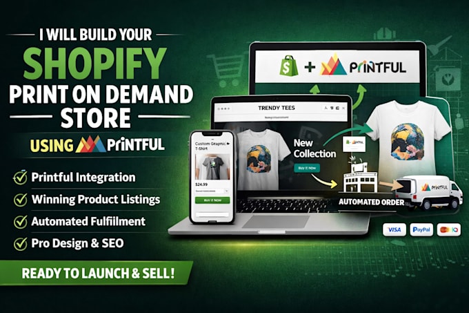 build shopify print on demand store design using printful