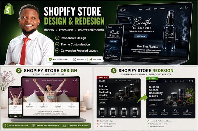 design or redesign your shopify store and shopify website