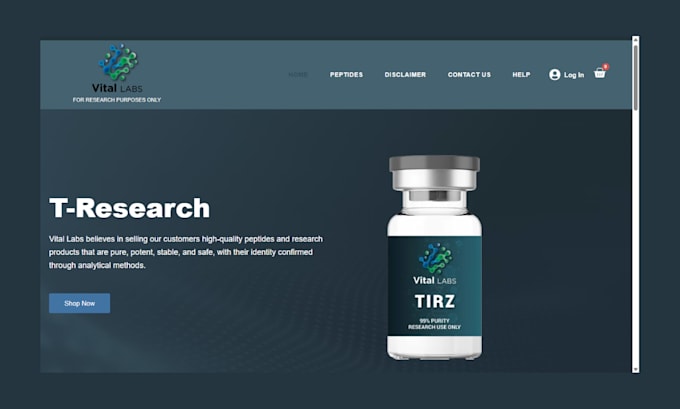 build peptide website supplement website peptide shopify store sarms website
