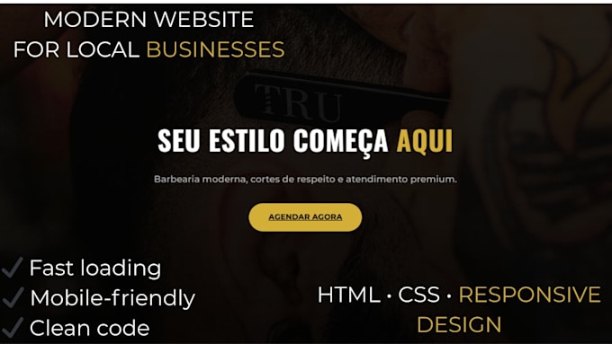 create a modern website for barbershops and local businesses