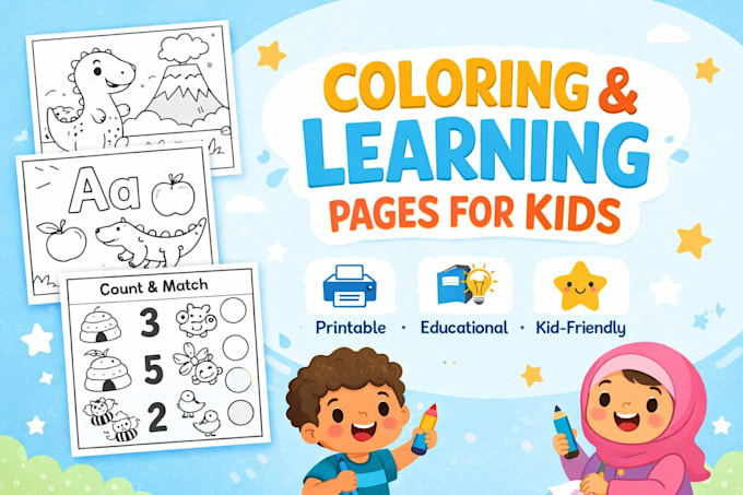 create coloring and learning pages for kids