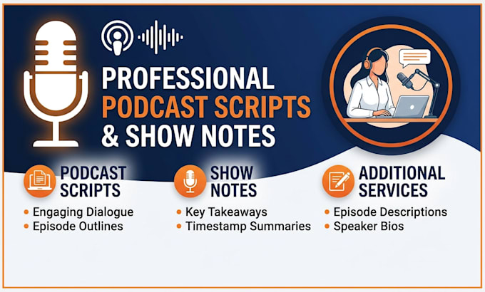 write podcast scripts, show notes, and content for your podcast