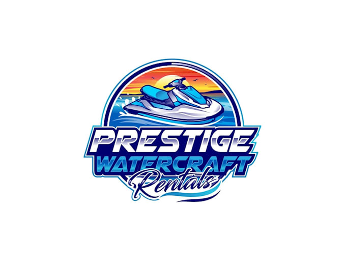 create attractive and imagination jet ski logo design