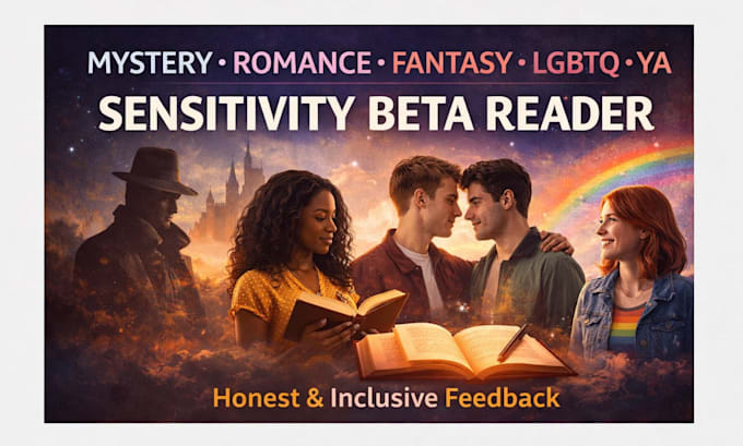 be an honest sensitivity beta reader for mystery, fantasy, igbtq or ya novel