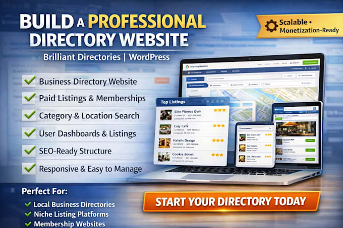 build a brilliant directory or wordpress business directory website with listing