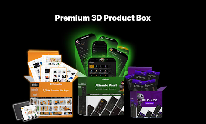 Design premium 3d digital product boxes for your online business by Jan ...