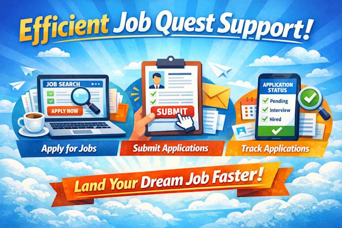 efficient job quest support apply for job submit applications track applications