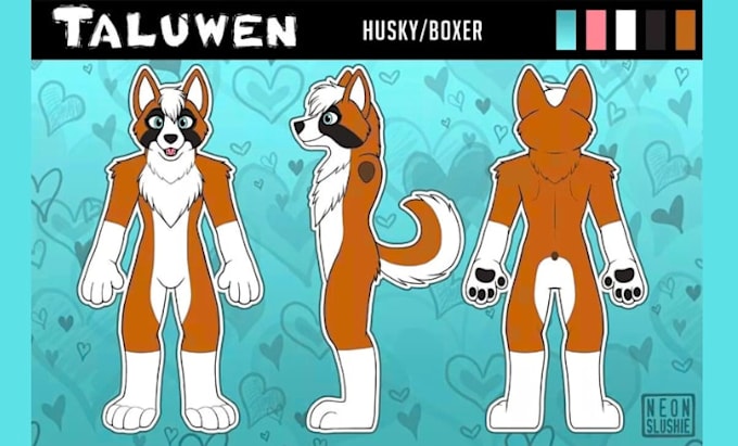 Design a furry reference sheet for fursona, anthro, and furry oc by ...