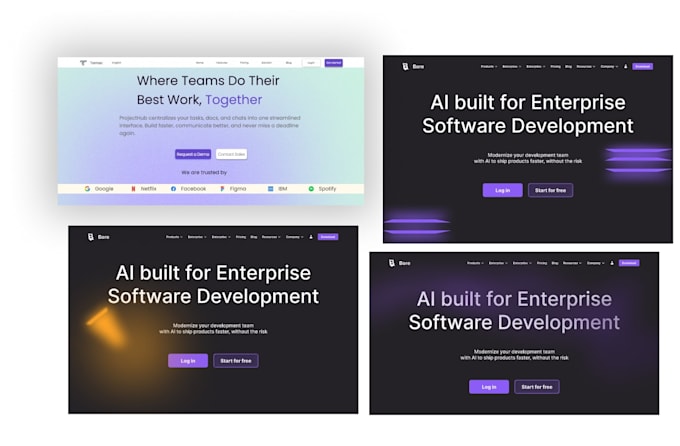 Design saas landing page and website ui ux with figma by Rdmhasanur ...