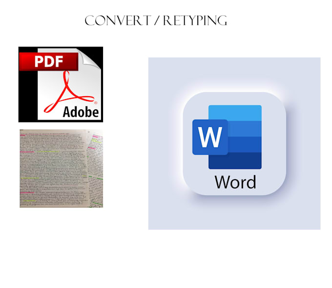 retype PDF, images, screenshots, non editable file in ms word
