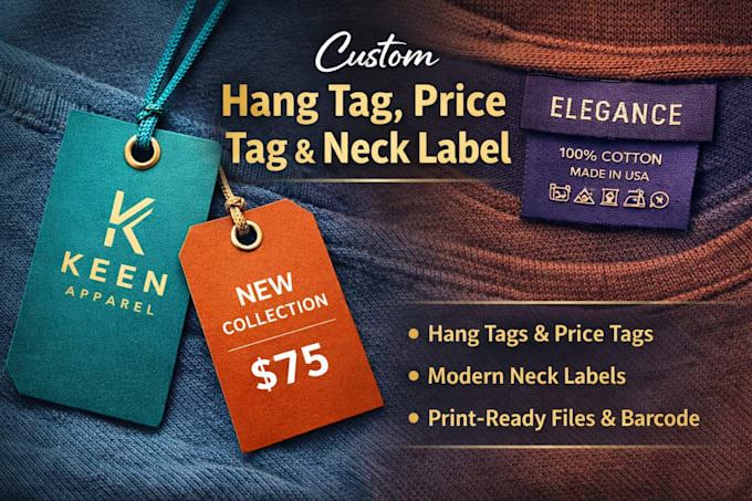 create professional clothing hang tag and label design