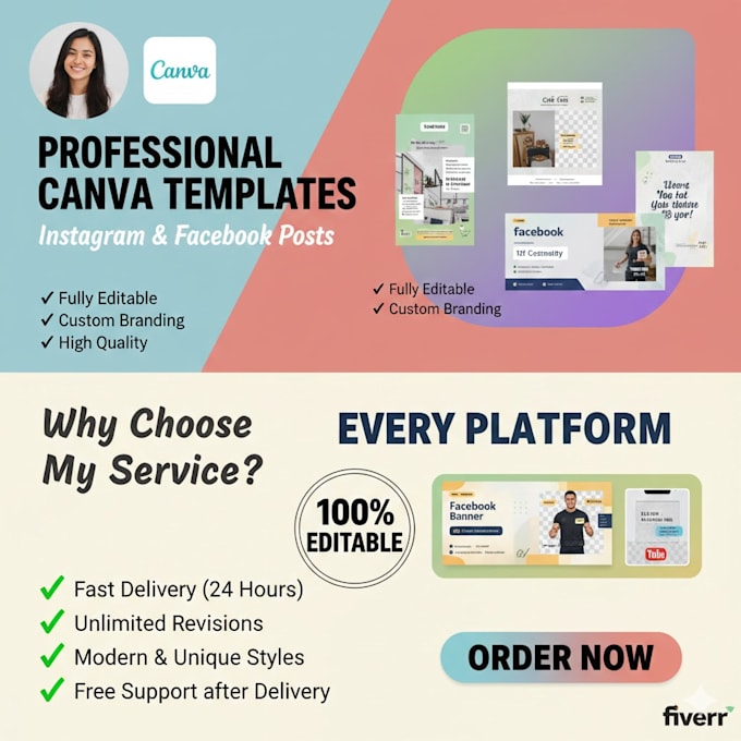 design editable templates for instagram and facebook posts