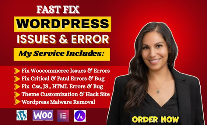 fix wordpress website issue fix woocommerce elementor bug error malware removal
