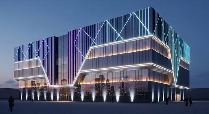 do facade lighting design by using dialux evo, 3ds max