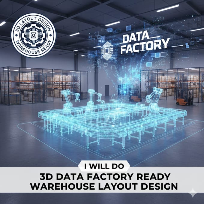 Do 3d data factory ready warehouse layout design floor plan by Kenny ...