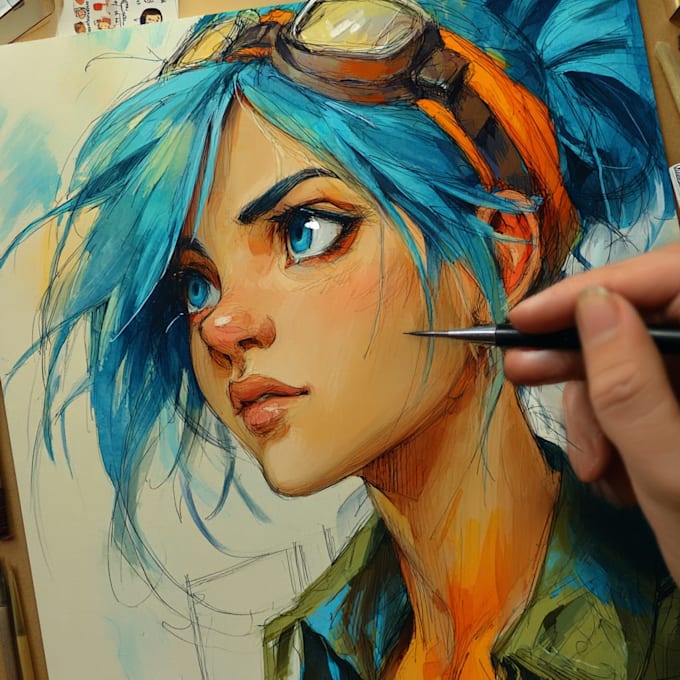 Draw beautiful anime art illustration by Azelulessi | Fiverr