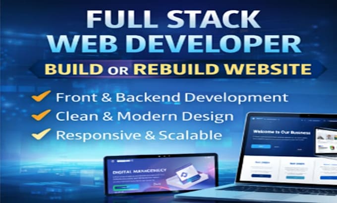 build or rebuild website development full stack developer create custom website