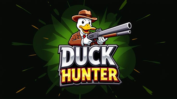 make a high quality duck hunter logo in 12 hours