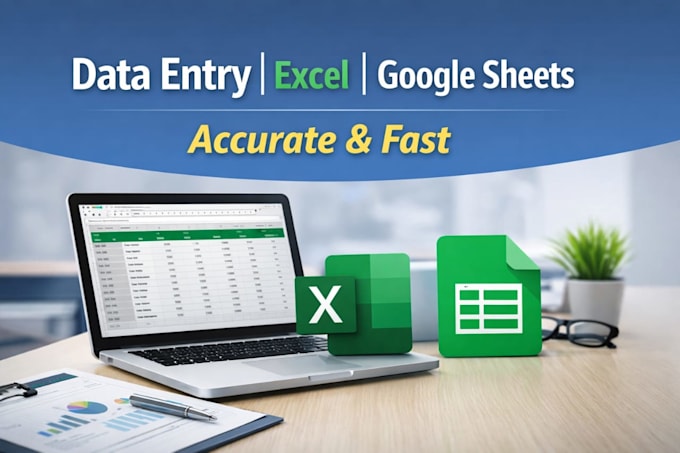 Accurate data entry in excel and google sheets by Mruzaironline | Fiverr