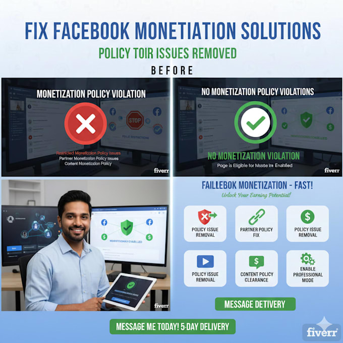 fix facebook page monetization policy issues and partner policy removal