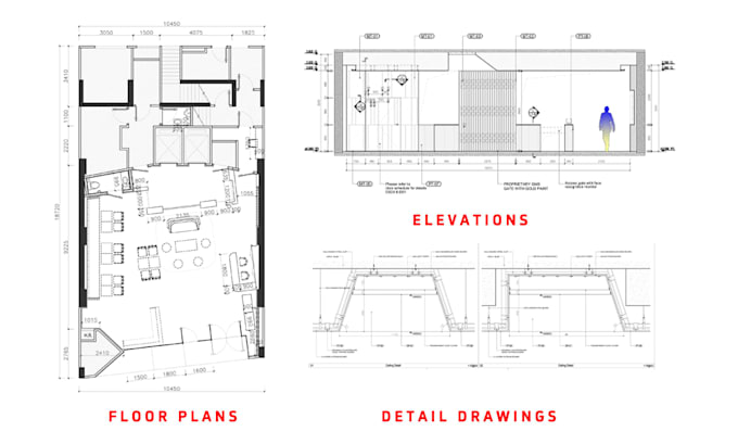 Draw detailed interior decoration shop drawings by Davezhong | Fiverr