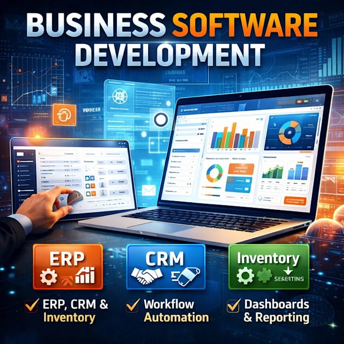 develop custom CRM erp and business management software