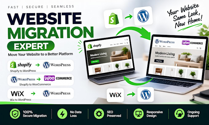 clone website migration expert django ecwid to shopify to woocommerce wordpress